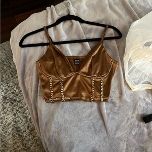 SHEIN Brown Studded Camisole Top